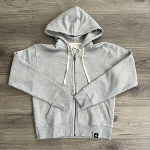 AMERICAN GIANT Womens Midweight Full Zip Hoodie Small Gray Fleece Relaxed Casual